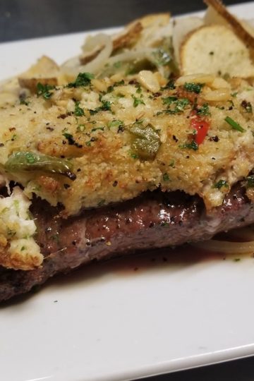 Crab topped Ny Strip Steak