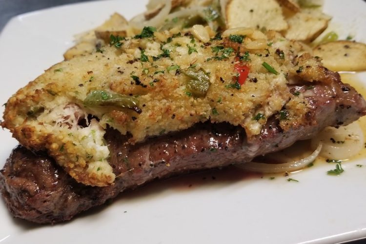 Crab topped Ny Strip Steak